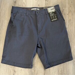 New Union Classic Chino Shorts Mens 36 Blue Comfort Flex Stretch Casual Everyday